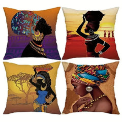 African American Woman Cushion Cover