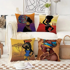 African American Woman Cushion Cover