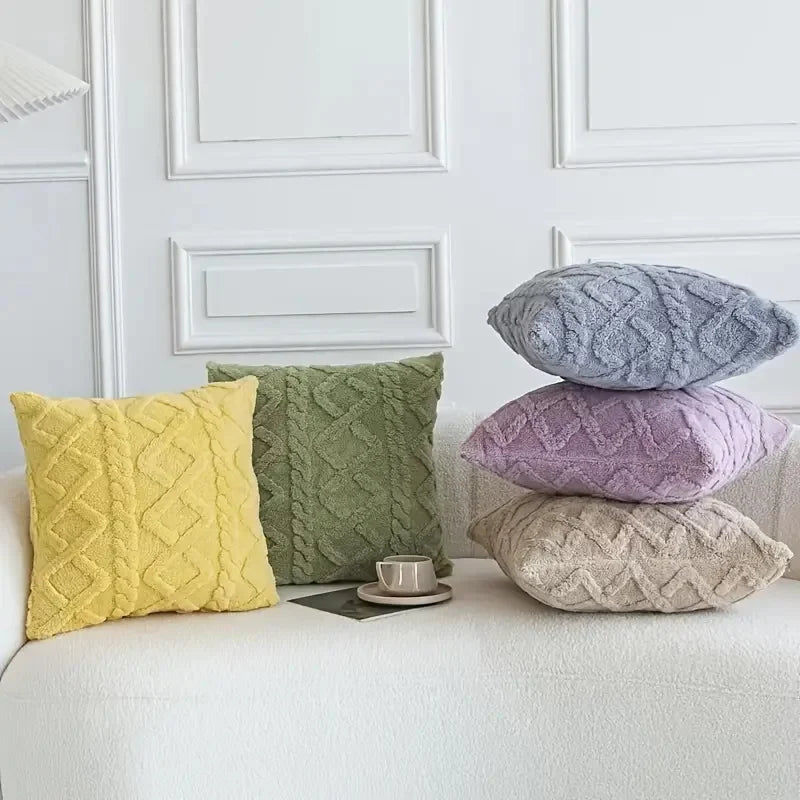 Jacquard Geometric Pattern Pillow Cover