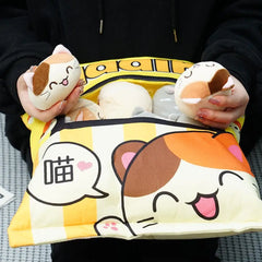 Cute Cat Pudding Plush Pillow