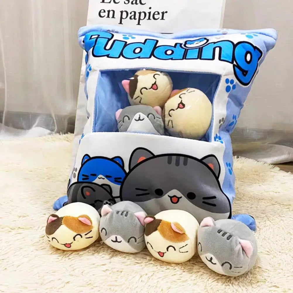 Cute Cat Pudding Plush Pillow