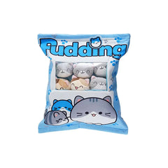 Kawaii Cat Snack Plush Pillow