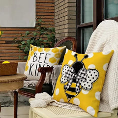 Bee & Letter Graphic Pillow Cover